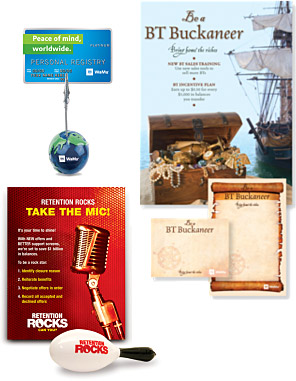 Call center promotion samples, including posters and print collateral, created for Washington Mutual